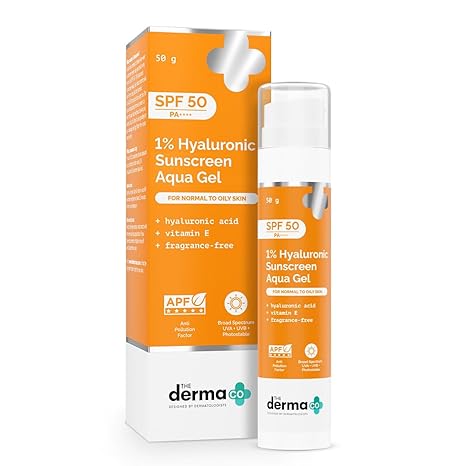 The Derma Co 1% Hyaluronic Sunscreen SPF 50 Aqua Gel